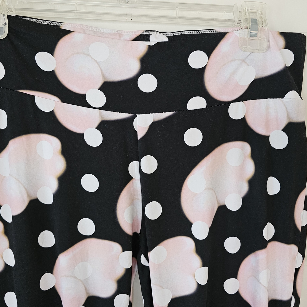 Sandy Liang Black Wide-Leg Polka Dot & Pastel Shell Print Pants - Picture 3 of 7